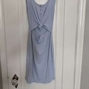 Light blue ribbed mini dress